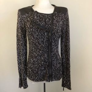 Micheal Stars Salt & Pepper Motorcycle Sweater